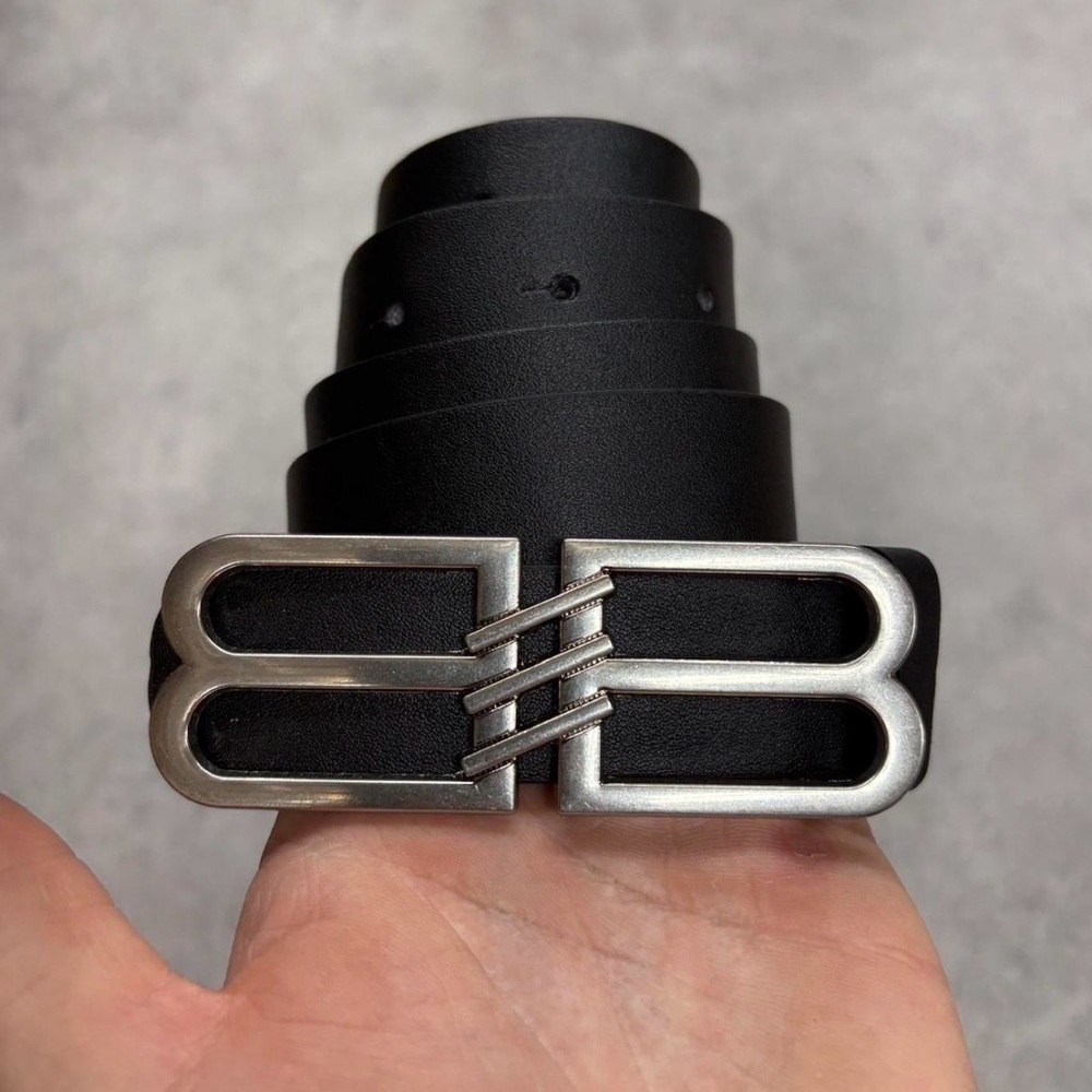 BB Belt with Silver B Logo Buckle